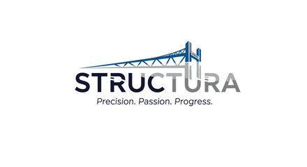 Company logo with crane graphic.