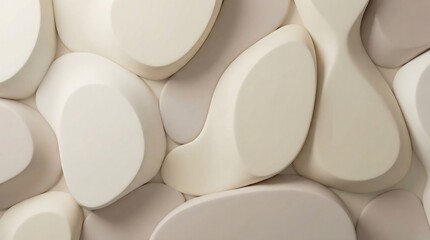 Abstract Organic Sculptural Forms In Soothing Neutral Tones