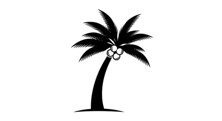 Palm tree with coconuts standing tall.