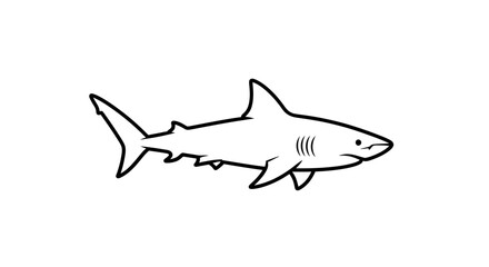 Obraz premium A cartoon drawing of a shark.