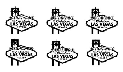 Las Vegas Welcome Sign Vector Illustration Set © Crafts Home