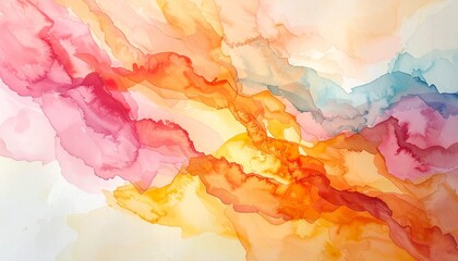 Abstract watercolor blend of warm and cool tones evoking emotional movement and artistic texture