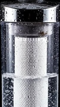Water filtration system with water flowing through filter