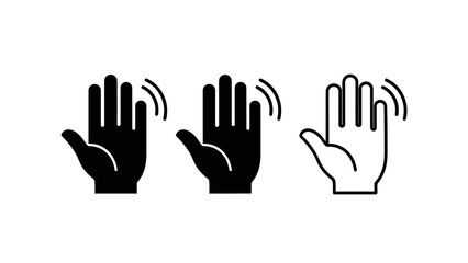 Obraz premium Hand gestures icons for communication and waving, vector symbols