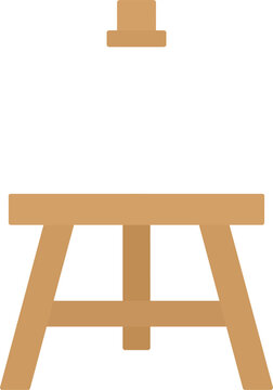 wooden easel isolated on white