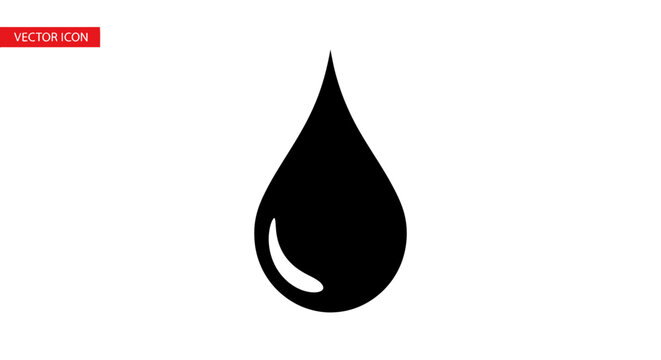 Single black oil drop isolated.