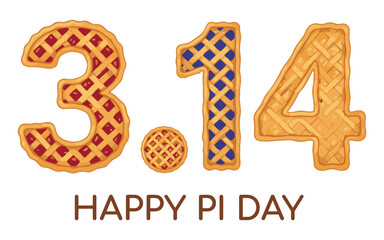 Happy Pi Day celebration with pie numbers