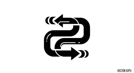 Black arrows in circular motion symbol.