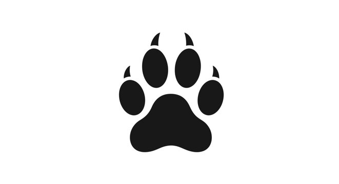 Black bear paw print symbol icon.
