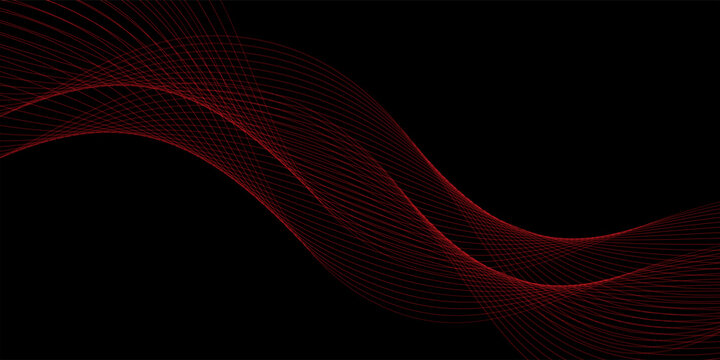 Black background and red line wave