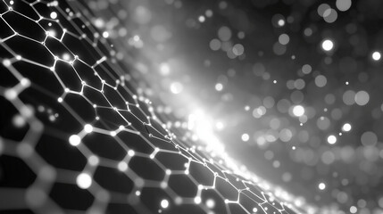 Abstract Digital Network: A mesmerizing display of interconnected nodes forms a dynamic network, symbolizing the flow of data and the intricacies of the digital realm.