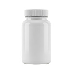 White pill bottle isolated on transparent background