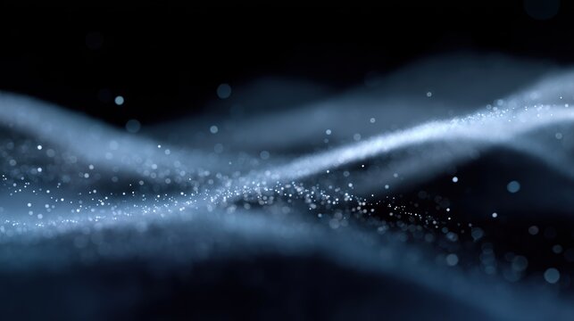 Big data visualization wave of particles, analytics representation, futuristic digital background, 4K style render - Powered by Adobe