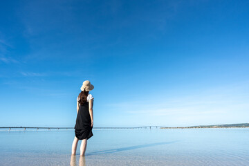 young woman on the beach