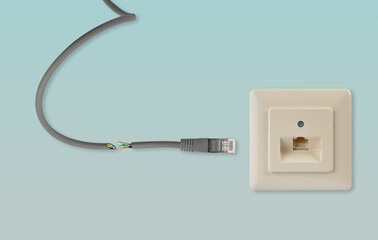 Durchschnittenes Netzwerkkabel