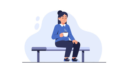 A woman sits on a bench, reading a book in a relaxed outdoor setting from a front viewpoint.