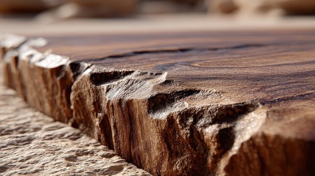 Macro Close-up of Dark Rustic Live Edge Wood Surface with Rich Texture