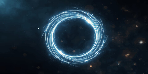 A glowing nebula illuminates the outer cosmos as a countdown from space begins above the dark silhouette of planet Earth within the vast starry universe © Asad Shehbaz