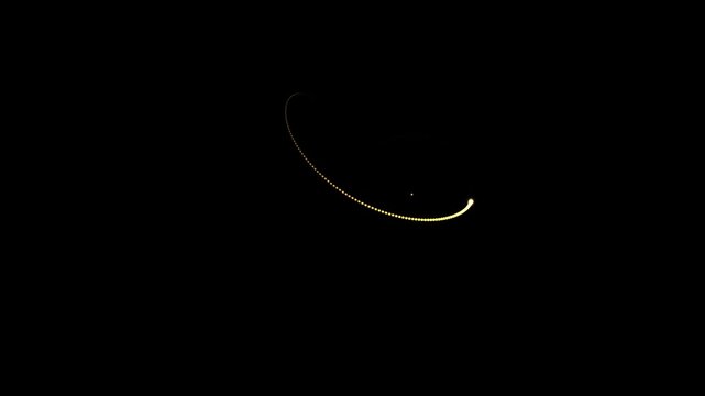 Gold Tusi Couple Geometric Motion with Glowing Trail Loop on black Background