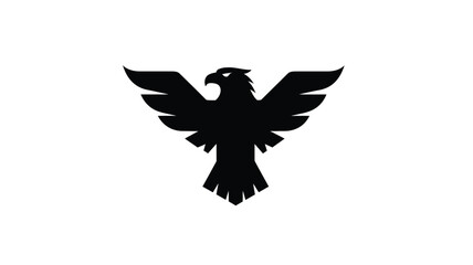 Obraz premium A striking black eagle with wings spread a powerful silhouette