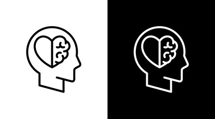 Mental Health  White Icon Set Design