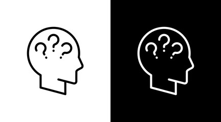 Dementia  White Icon Set Design