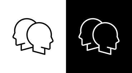 Multiple Personality  White Icon Set Design