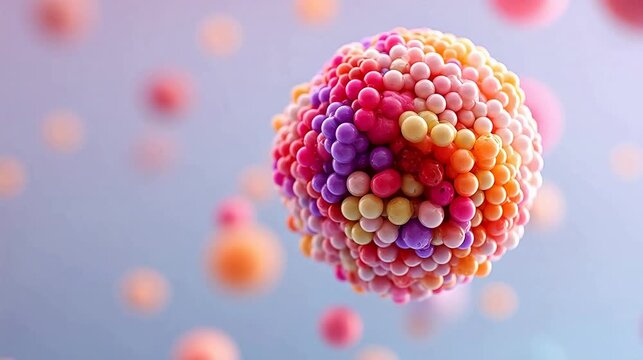 Colorful spherical molecular structure