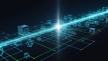 Futuristic Network Infrastructure Visualization