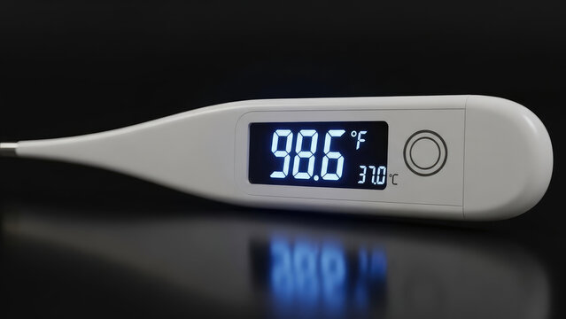 Digital Thermometer Reading 98 6 Degrees Fahrenheit 37 Celsius Health Medical Temperature.png