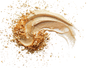 A dazzling swirl of gold and orange glitter adds a touch of sparkle and festivity. The transparent background enhances the design, making it versatile for various creative projects