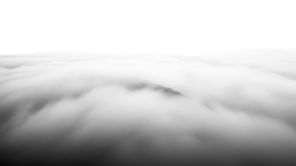 Misty cloudscape with foggy atmosphere isolated on transparent background