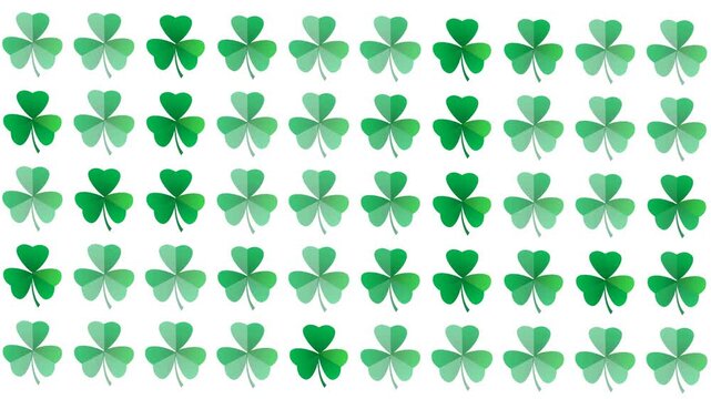 St. Patrick's Day Seamless Shamrock Pattern Background Loop