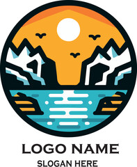  ushuaia logo icon vector white background .