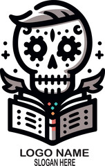 calaverita literaria logo icon vector white background .