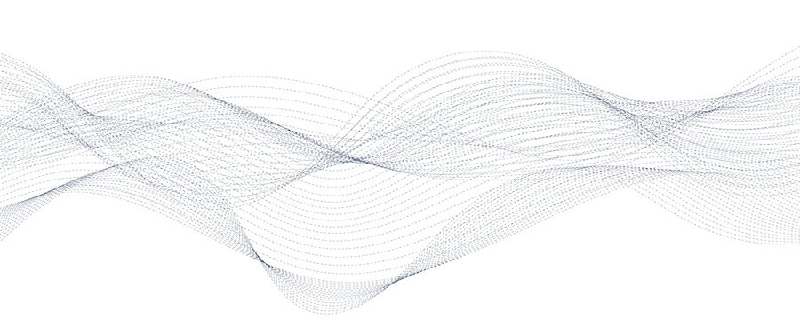 Abstract waveform line pattern with flowing blue curves on blue background