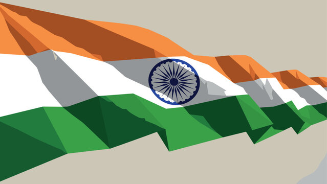Abstract 3d close-up of indian flag with textured surface