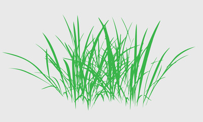 Black grass silhouettes border, meadow grass panorama isolated on white background