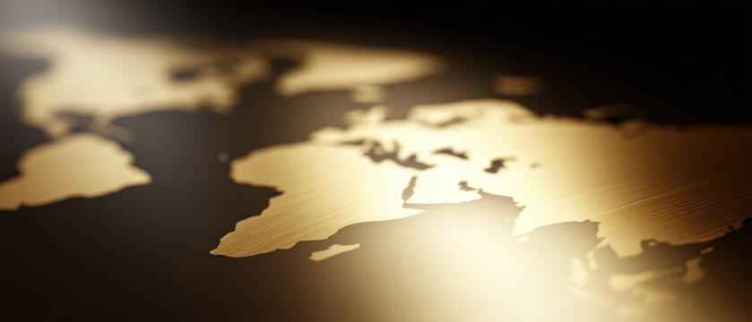 international business background, gold map contours