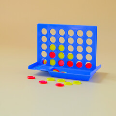 laying out colored plastic mosaics. children's game.