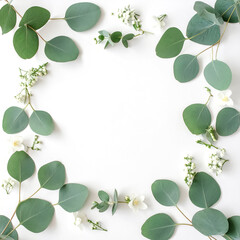 Eukaliptus liście tło ramka