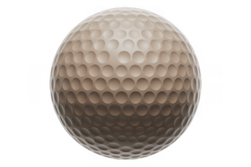 White golf ball dimpled isolated isolated on a transparent background