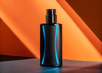 Elegant dark blue perfume bottle