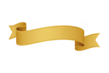 Golden ribbon banner isolated shiny isolated on a transparent background