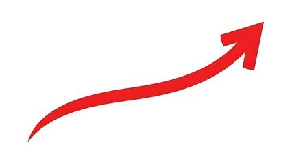Dynamic red arrow illustrating upward momentum and a positive trajectory, symbolizing business growth, financial success, and continuous improvement in various aspects of life and projects