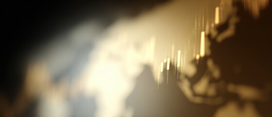 world economy background with golden stock indices