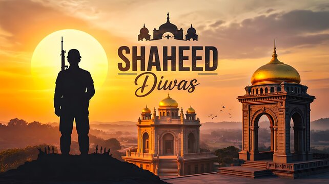 Shaheed diwas tribute illustration honoring martyrs of india
