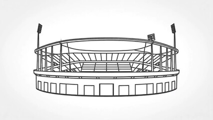 Stadium and arena Flat 2D vector outline illustration animation motion graphics Clean solid background