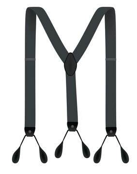 Black suspenders on white background. vector illustration