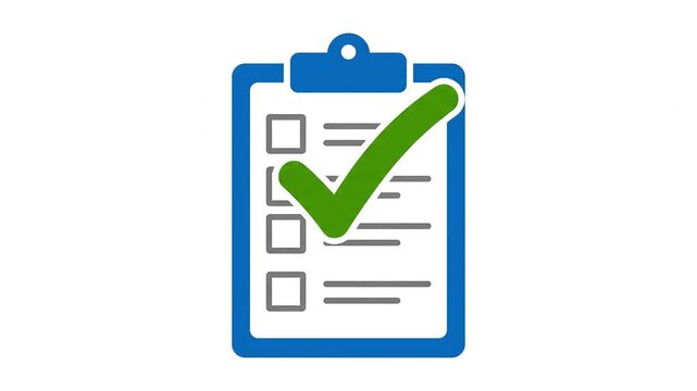 reviewing checklist and checkbox items Flat 2D vector outline illustration animation motion graphics Clean solid background